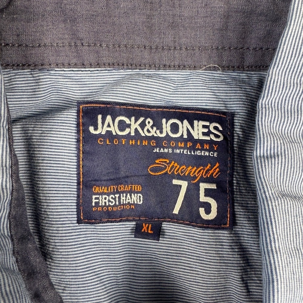 Jack & Jones Airborne Hitch Shirt Men's XL Royal Navy Military Patches Blue - Picture 7 of 11
